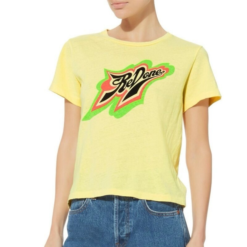 RE/DONE ORIGINALS Classic Neon Logo Tee Size XS